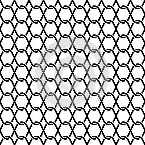 Line Abstract net curve seamless pattern with black color in white background