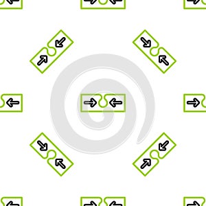 Line Acne icon isolated seamless pattern on white background. Inflamed pimple on the skin. The sebum in the clogged pore