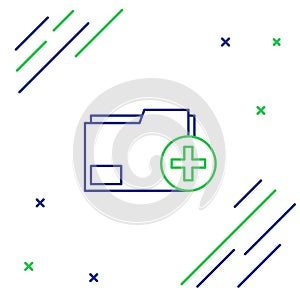 Line Add new folder icon isolated on white background. New folder file. Copy document icon. Add attach create folder