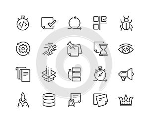 Line Agile Development Icons