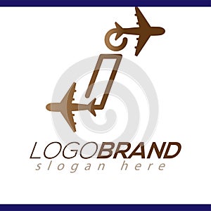 Line Airways i letter logo vector element. Initial Plane Travel logo Template
