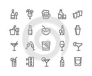 Line Alcohol Icons