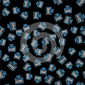 Line Algorithm icon isolated seamless pattern on black background. Algorithm symbol design from Artificial Intelligence