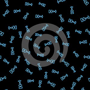 Line Algorithm icon isolated seamless pattern on black background. Algorithm symbol design from Artificial Intelligence