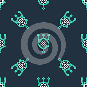 Line Algorithm icon isolated seamless pattern on black background. Algorithm symbol design from Artificial Intelligence