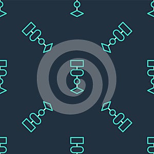 Line Algorithm icon isolated seamless pattern on black background. Algorithm symbol design from Artificial Intelligence