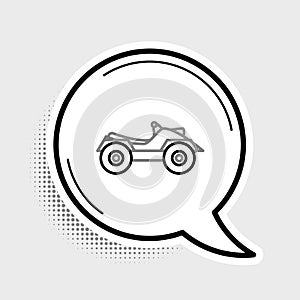 Line All Terrain Vehicle or ATV motorcycle icon isolated on grey background. Quad bike. Extreme sport. Colorful outline