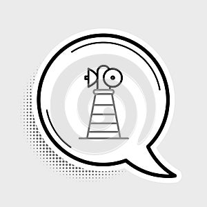 Line Antenna icon isolated on grey background. Radio antenna wireless. Technology and network signal radio antenna