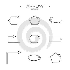 Line Arrow icon set. Line icons collection. Modern vector symbols.
