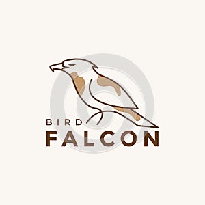 Line art abstract bird falcon logo design vector graphic symbol icon illustration creative idea photo