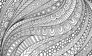 Line art of abstract movement for background, adult coloring book,coloring page and other design element. Vector illustration