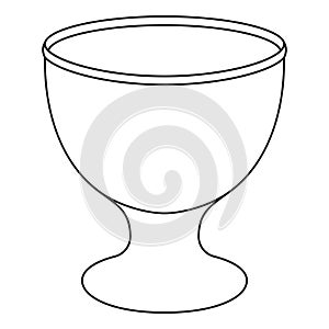 Line art black and white empty egg cup