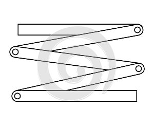 Line art black and white folding ruler