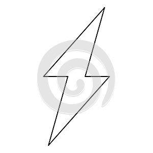 Line art black and white lightning symbol