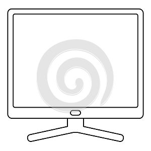 Line art black and white pc display