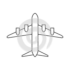 Line art black and white plane