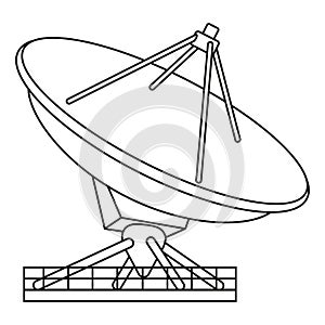 Line art black and white radar antena