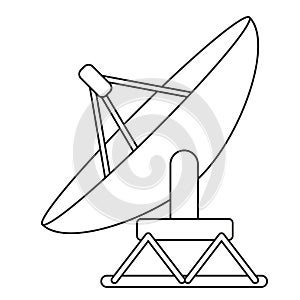 Line art black and white satellite antena