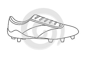 Line art black and white soccer boots.