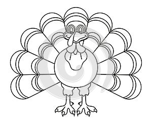 Line art black and white thanksgiving turkey photo
