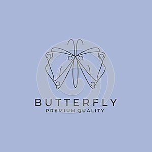 line art butterfly icon logo vector symbol illustration design, abstract insect logo design