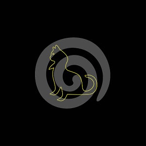line art cat animal logo
