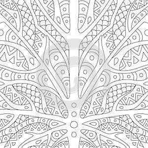 Line art for coloring book with organic pattern