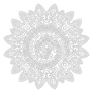 Line art for coloring book with vintage pattern