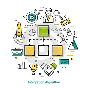 Line Art Concept - Integration Algorithm