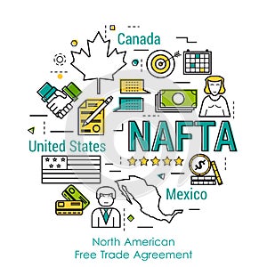 Line Art Concept - NAFTA