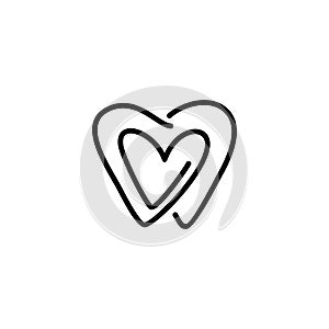 creative and simple of line art dental heartlogo design