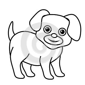 Line art Dog cartoon coloring page