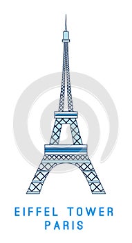 Line art, Eiffel tower, Paris symbol, European showplace