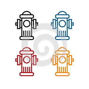 Line art fire hydrant vector design template