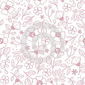 Line Art Floral Pattern