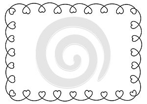 Line art frame with hearts