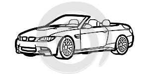 Line art german car metal cutting vector illustration