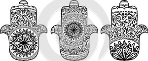 line art of Hand of Fatima Hamsa