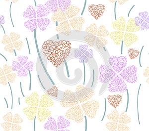 Line art of heart seamless pattern