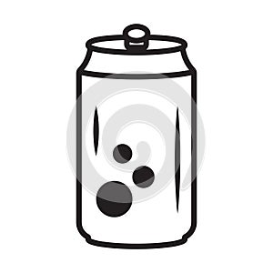 Line art icon the soda can or cold fizzy drinks can for apps and website