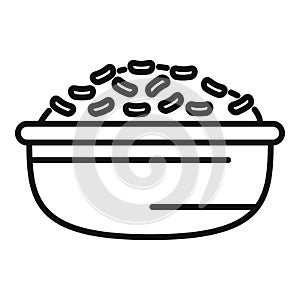 Line art illustration of a bowl of beans