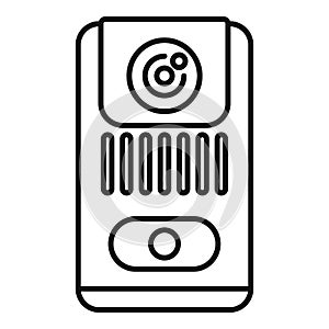 Line art illustration of a portable speaker