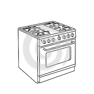 Line Art Kitchen Range