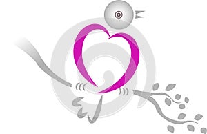 Line art lonely bird