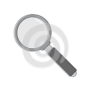 Line art with magnifying glass line. Search icon. Zoom symbol. Magnifying glass symbol. Find icon. Flat isolated illustration