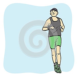 line art man running on copyspace illustration vector hand drawn isolated on white background