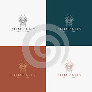 line art minimal multipurpose logo template retro