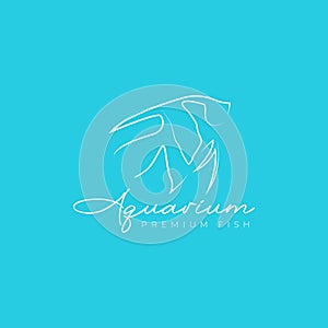 Line art sail ornamental fish aquarium logo design vector graphic symbol icon illustration creative idea