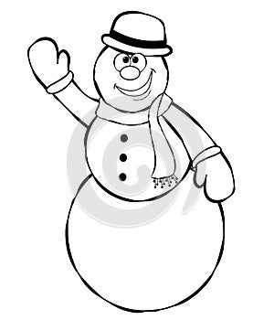 Line Art Snowman 2