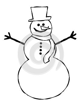 Line Art Snowman 3